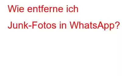 Wie entferne ich Junk-Fotos in WhatsApp?