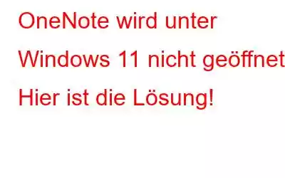 OneNote wird unter Windows 11 nicht geöffnet? Hier ist die Lösung!