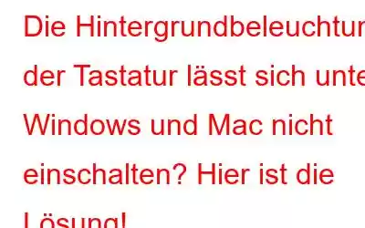 Die Hintergrundbeleuchtung der Tastatur lässt sich unter Windows und Mac nicht einschalten? Hier ist die Lösung!