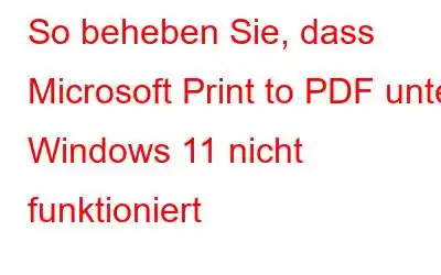 So beheben Sie, dass Microsoft Print to PDF unter Windows 11 nicht funktioniert