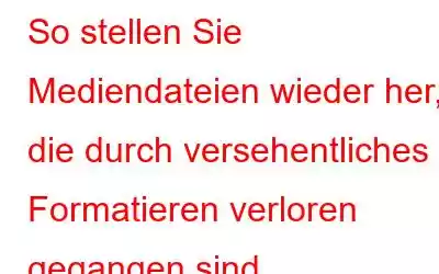 So stellen Sie Mediendateien wieder her, die durch versehentliches Formatieren verloren gegangen sind