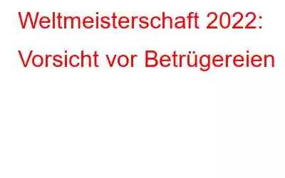 Weltmeisterschaft 2022: Vorsicht vor Betrügereien