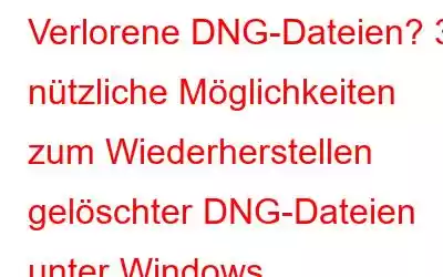 Verlorene DNG-Dateien? 3 nützliche Möglichkeiten zum Wiederherstellen gelöschter DNG-Dateien unter Windows