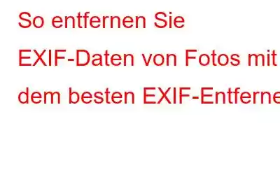 So entfernen Sie EXIF-Daten von Fotos mit dem besten EXIF-Entferner