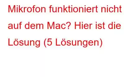 Mikrofon funktioniert nicht auf dem Mac? Hier ist die Lösung (5 Lösungen)