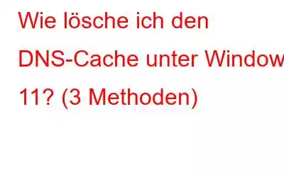 Wie lösche ich den DNS-Cache unter Windows 11? (3 Methoden)