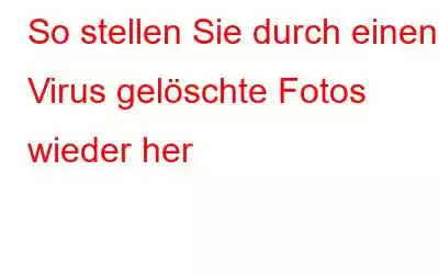 So stellen Sie durch einen Virus gelöschte Fotos wieder her