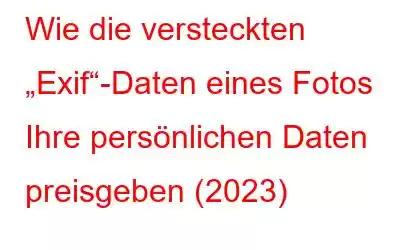 Wie die versteckten „Exif“-Daten eines Fotos Ihre persönlichen Daten preisgeben (2023)